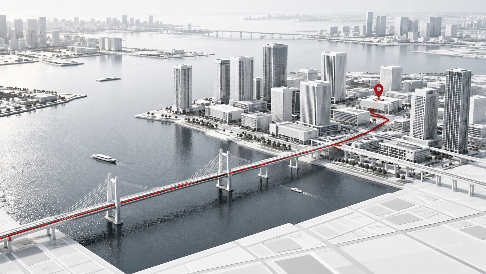 Abstract visualization of a city and network